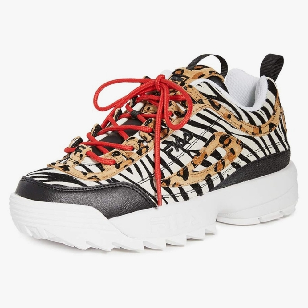 Fila Disruptor 2 leopard sneakers sz 8